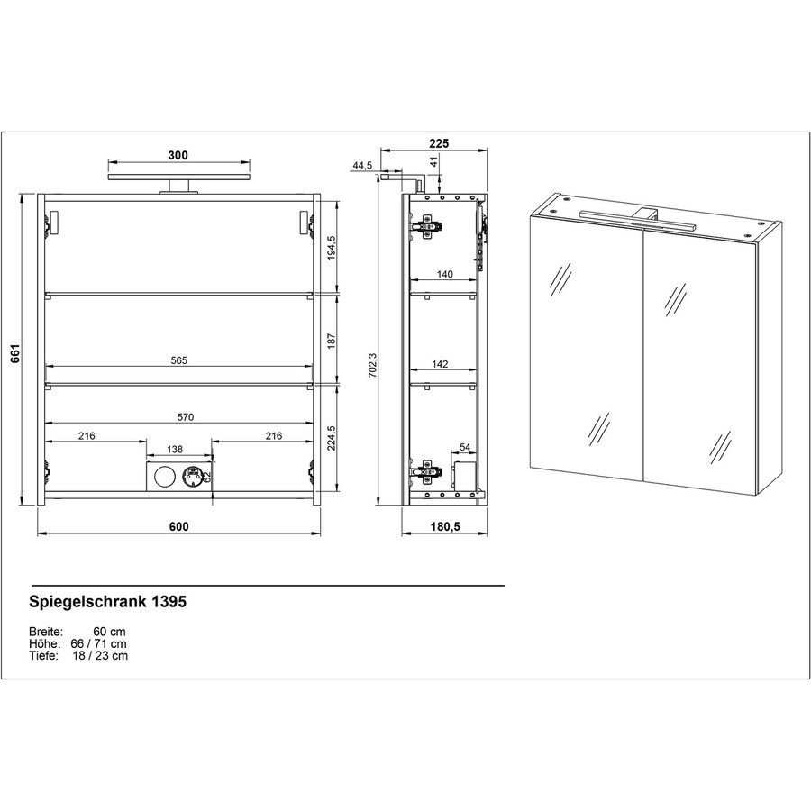 Arcena Grafiet Badkamer LED Spiegelkast Arcena Grafiet Badkamer LED Spiegelkast