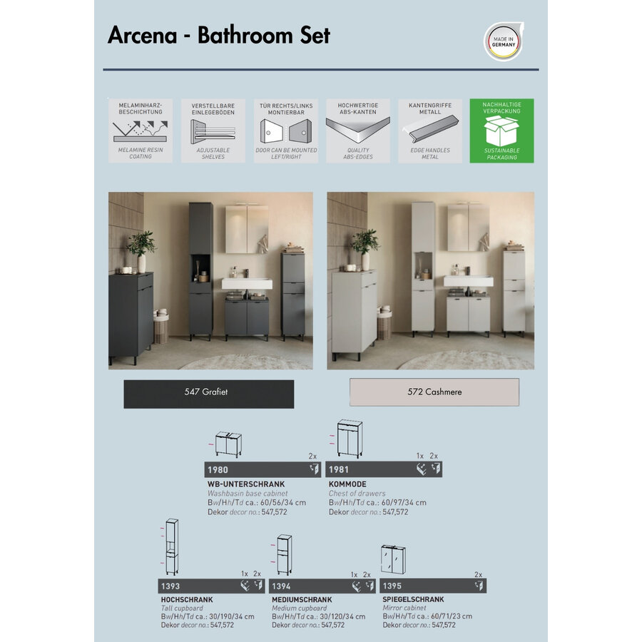 Arcena Grafiet Badmeubel Set Twee Arcena Grafiet Badmeubel Set Twee