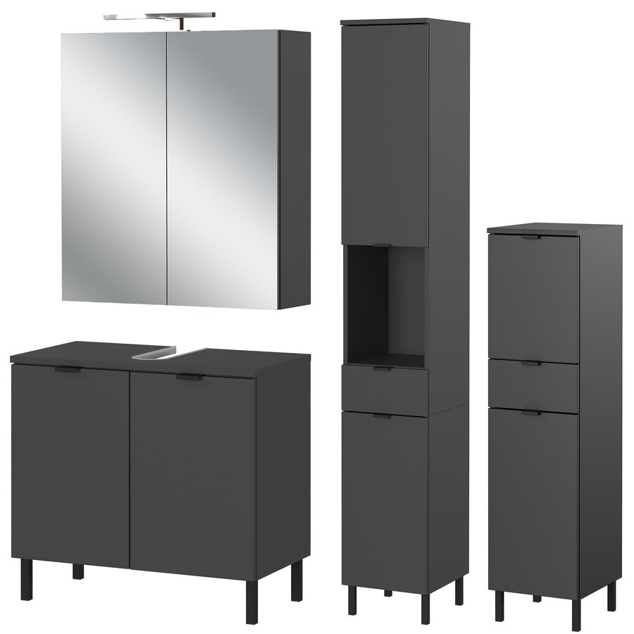 Arcena Grafiet Badmeubel Set Drie Arcena Grafiet Badmeubel Set Drie