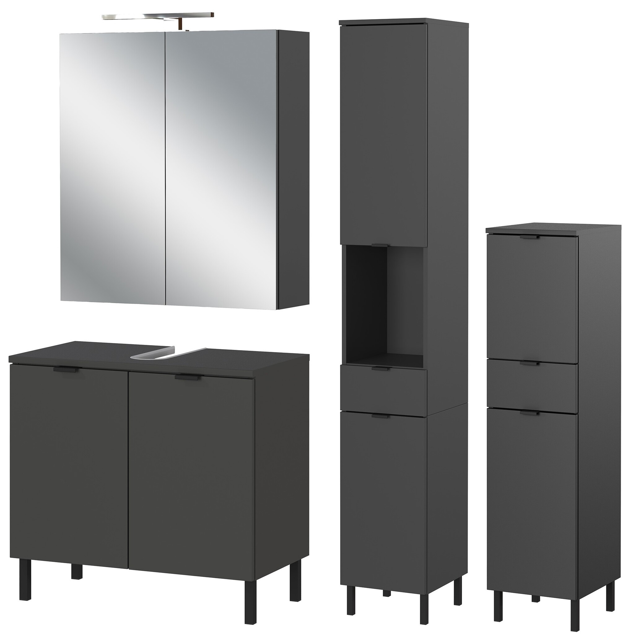 Germania Arcena Grafiet Badmeubel Set Drie