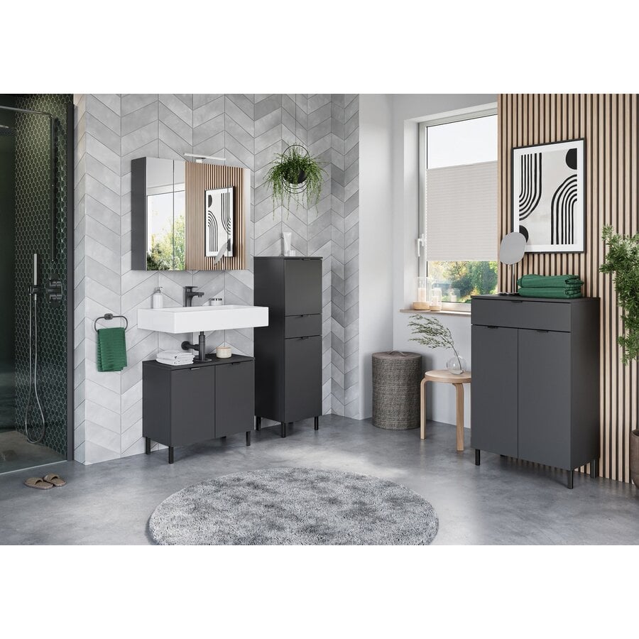 Arcena Grafiet Badmeubel Set Drie Arcena Grafiet Badmeubel Set Drie