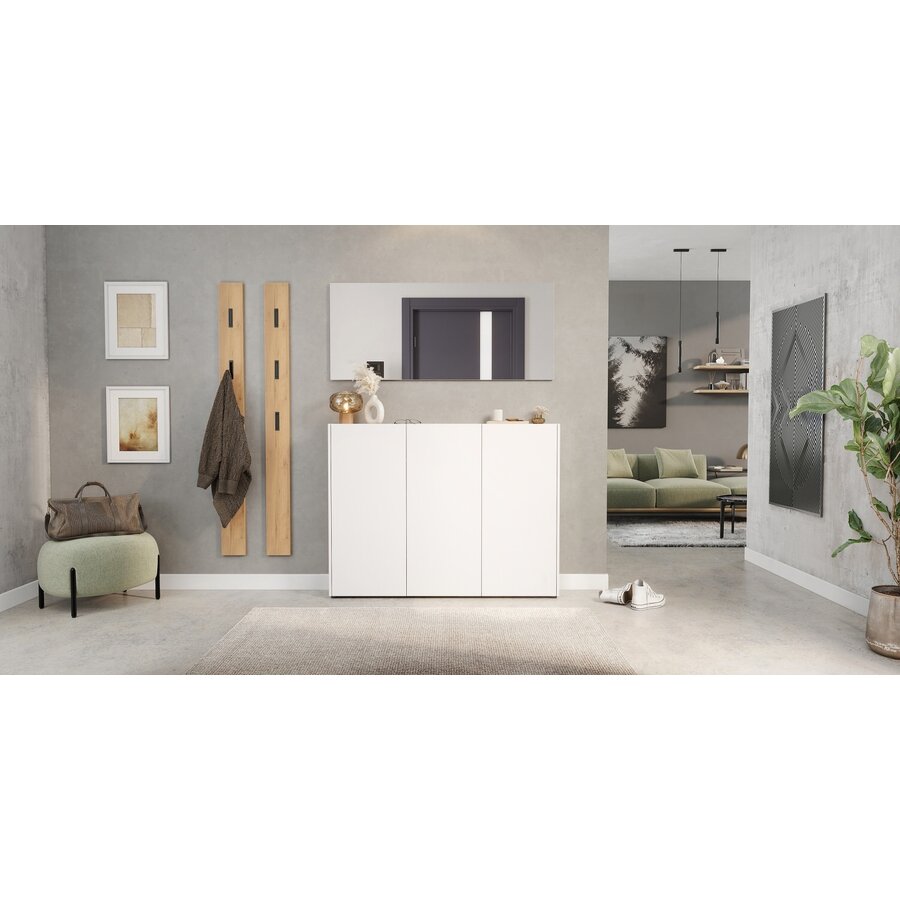 Libbiano Wit / Eiken Multifunctionele Wandkast Libbiano Wit / Eiken Multifunctionele Wandkast