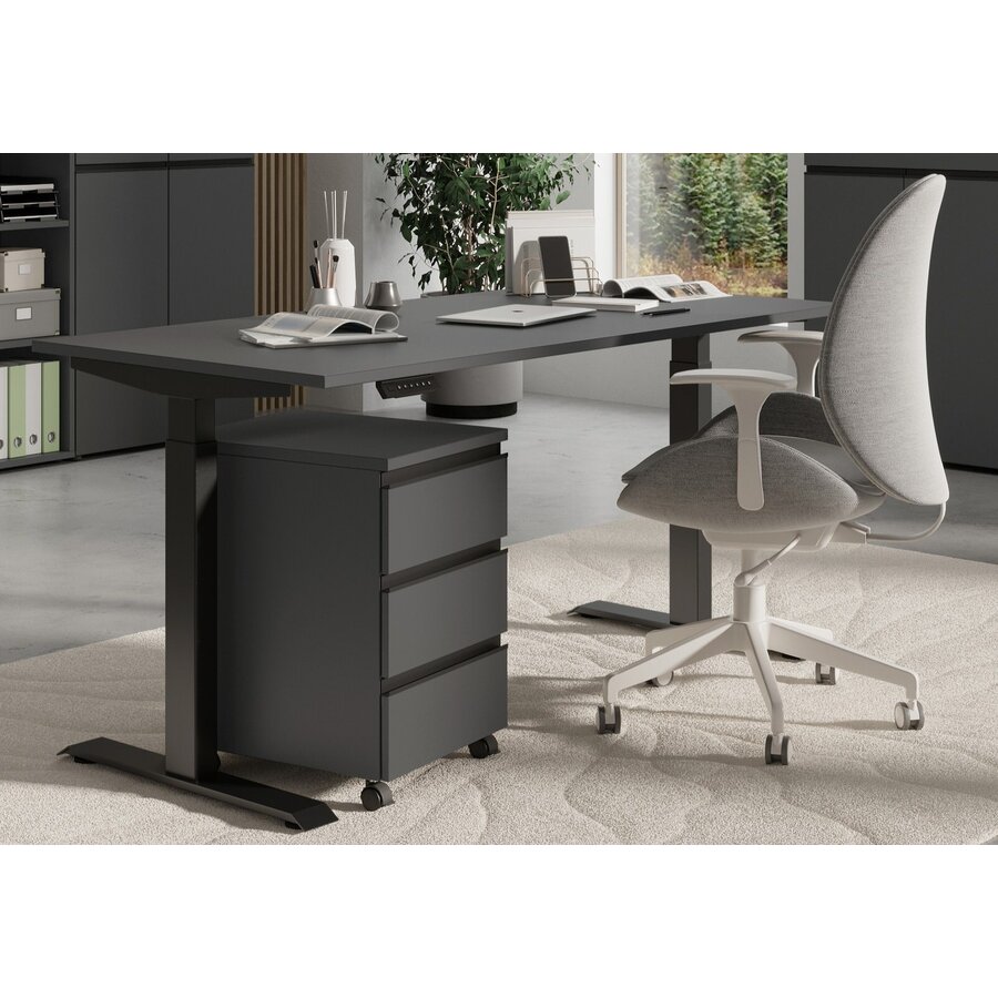 Bedano Grafiet Elektrische Zit Sta Bureautafel 140 cm