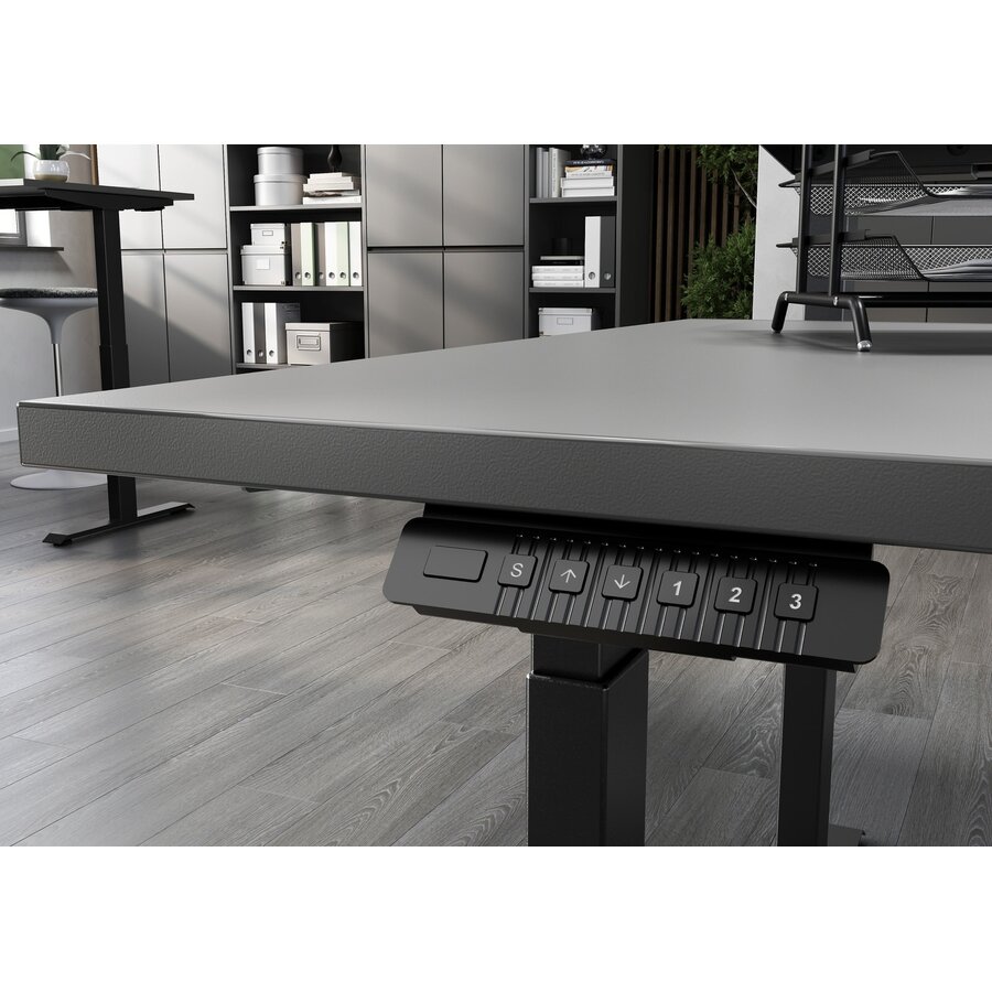 Bedano Grafiet Elektrische Zit Sta Bureautafel 140 cm