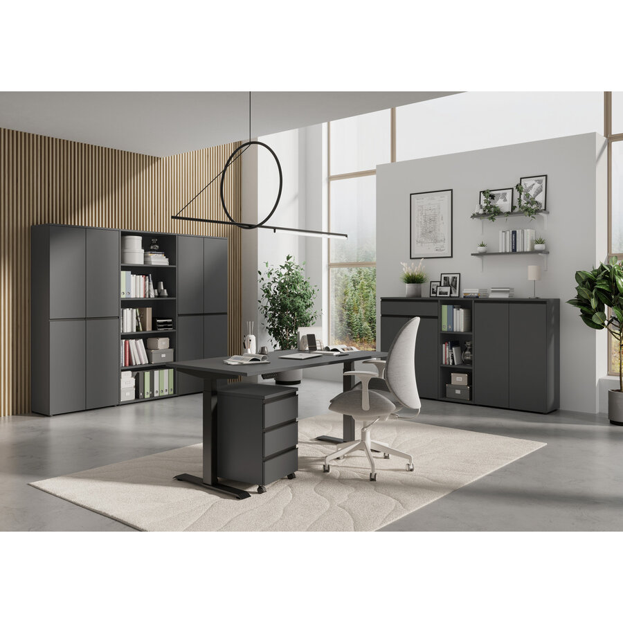 Bedano Grafiet Elektrische Zit Sta Bureautafel 160 cm