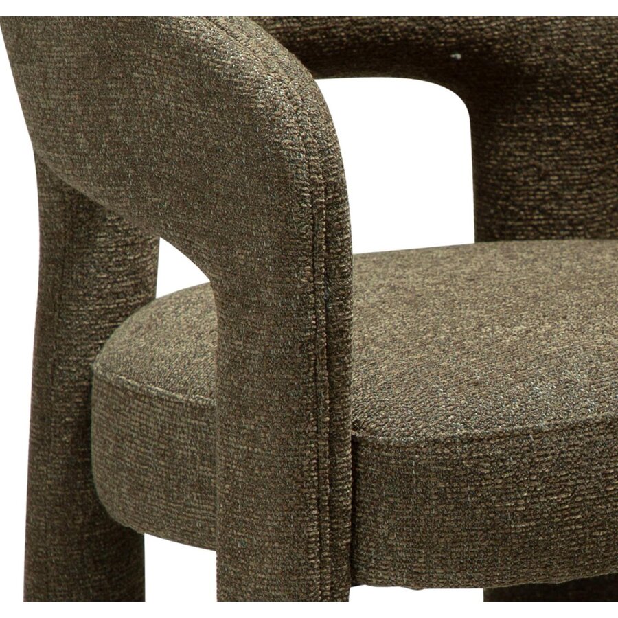 Splendor Oljifgroen Bouclé Eetkamerstoel