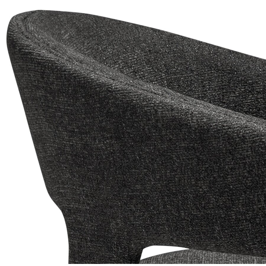 Splendor Zwart Bouclé Eetkamerstoel