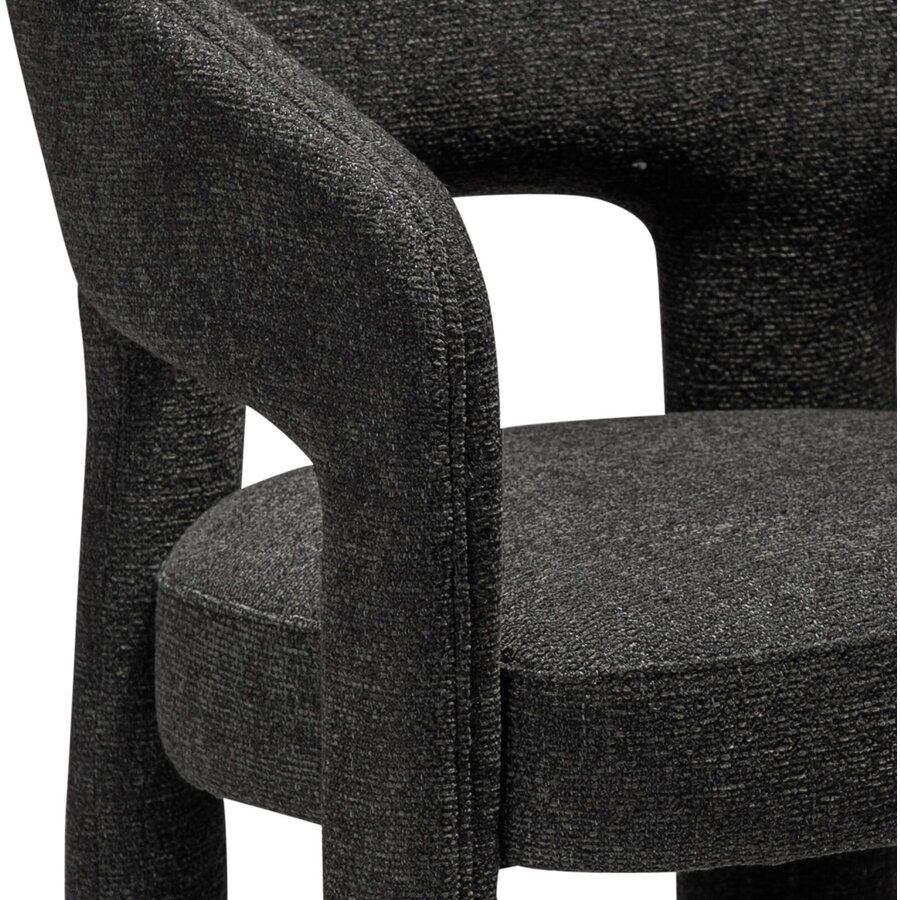 Splendor Zwart Bouclé Eetkamerstoel