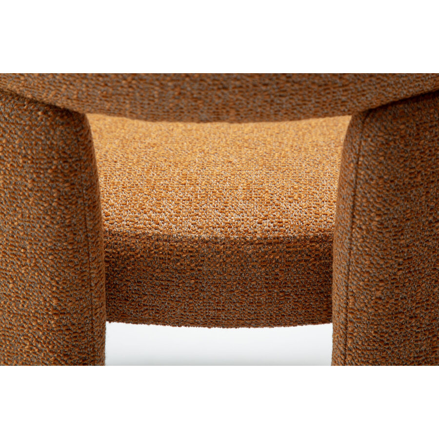 Aole Pompoen Bouclé Eetkamerstoel Aole Pompoen Bouclé Eetkamerstoel