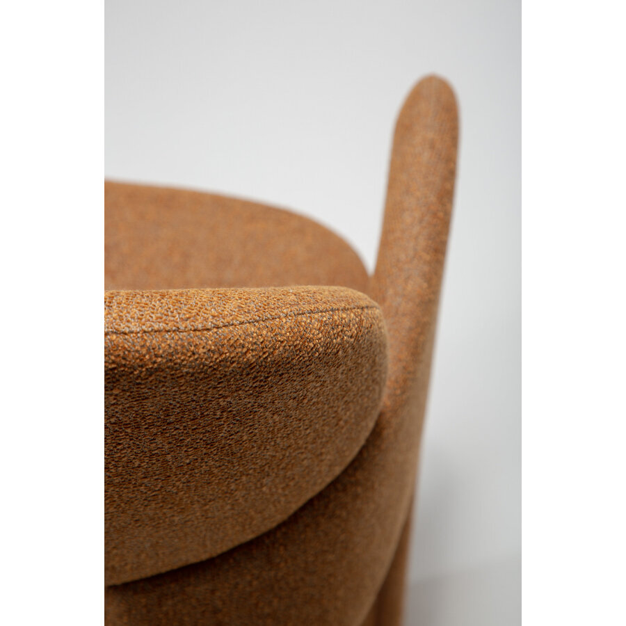 Aole Pompoen Bouclé Eetkamerstoel Aole Pompoen Bouclé Eetkamerstoel