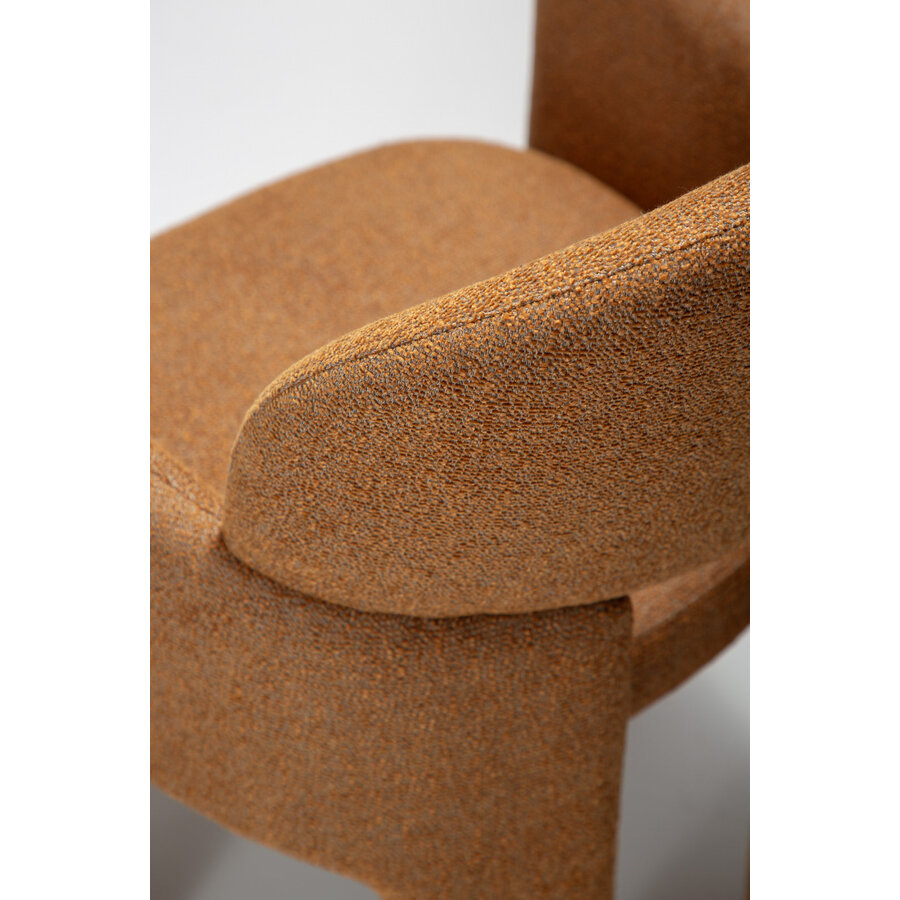 Aole Pompoen Bouclé Eetkamerstoel Aole Pompoen Bouclé Eetkamerstoel