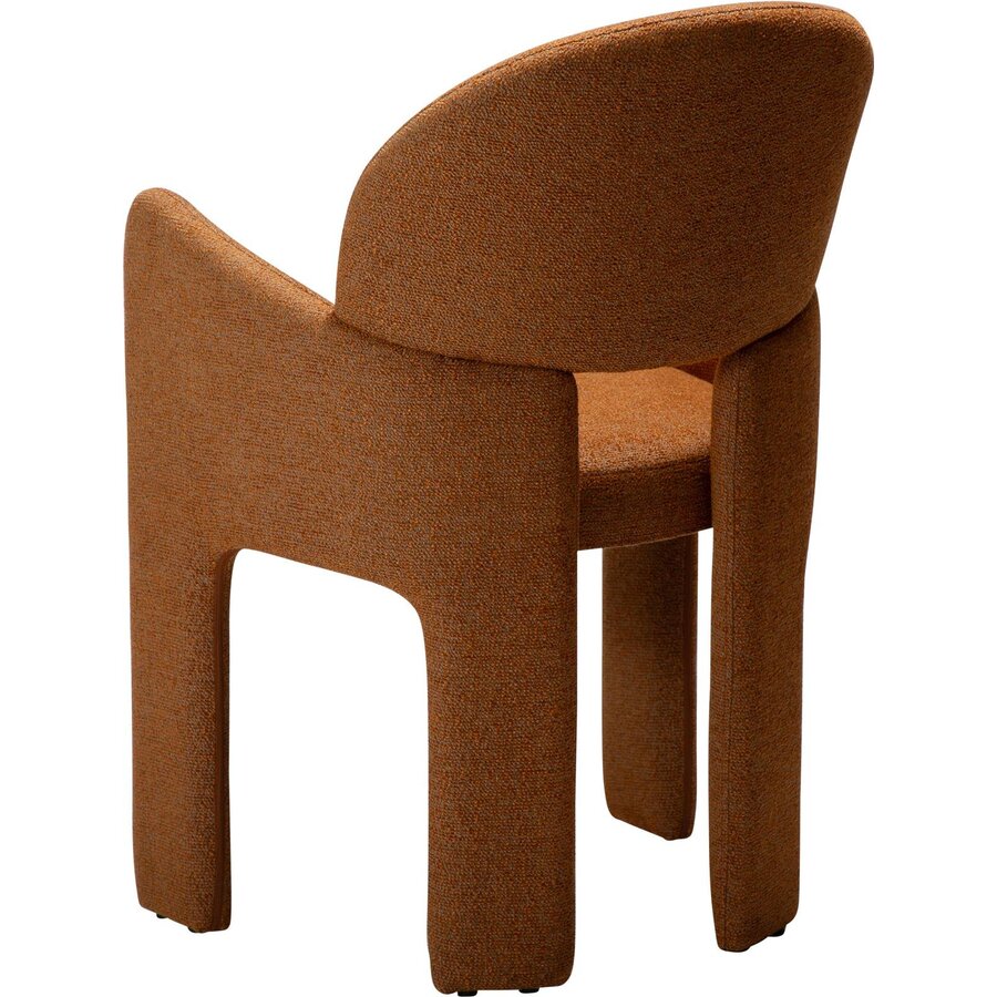 Aole Pompoen Bouclé Eetkamerstoel Aole Pompoen Bouclé Eetkamerstoel