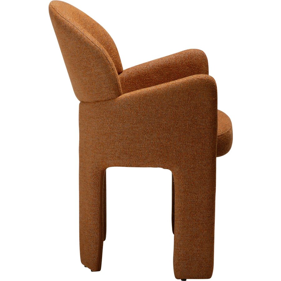 Aole Pompoen Bouclé Eetkamerstoel Aole Pompoen Bouclé Eetkamerstoel