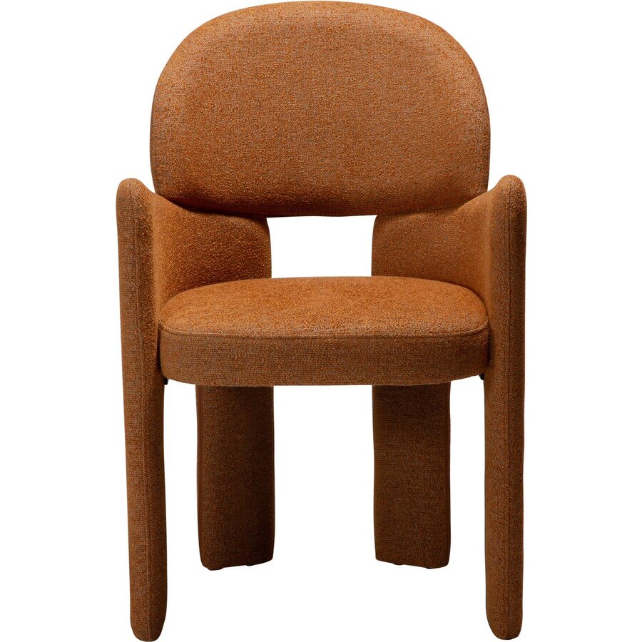 Aole Pompoen Bouclé Eetkamerstoel Aole Pompoen Bouclé Eetkamerstoel