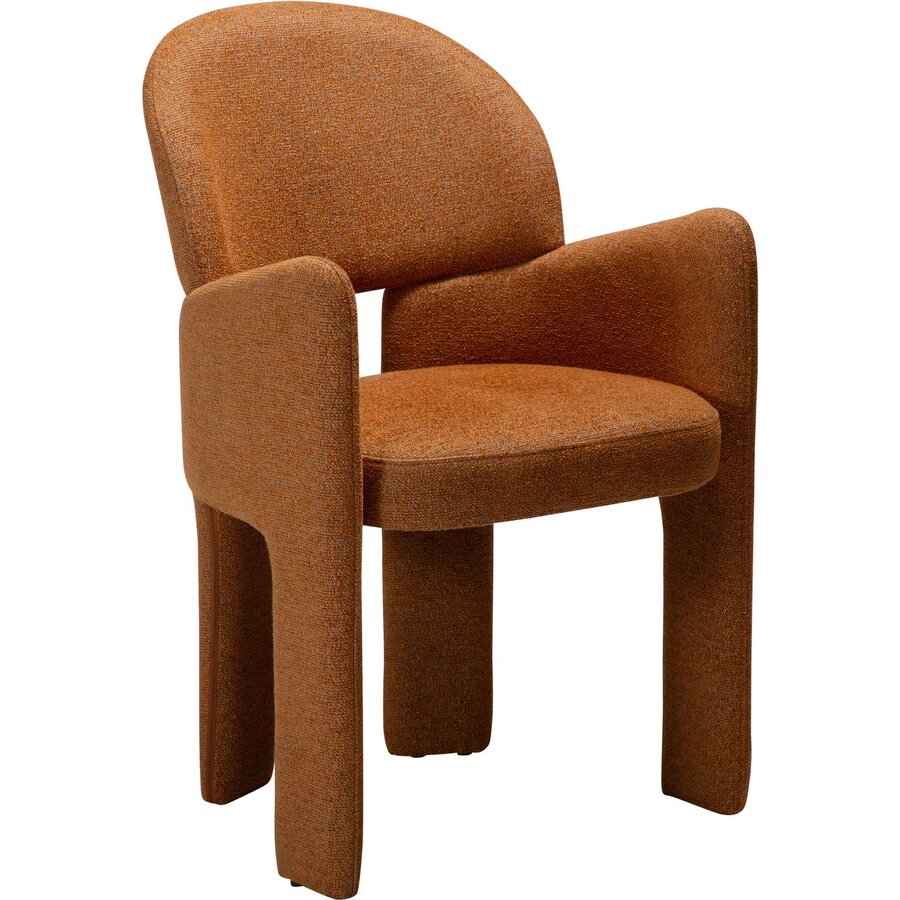 Aole Pompoen Bouclé Eetkamerstoel Aole Pompoen Bouclé Eetkamerstoel