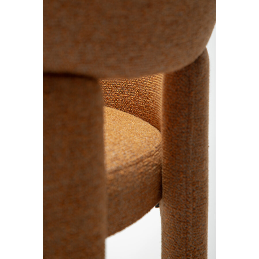 Aole Pompoen Bouclé Eetkamerstoel Aole Pompoen Bouclé Eetkamerstoel