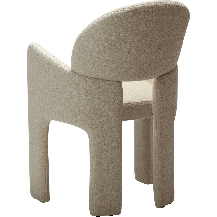 Aole Beige Bouclé Eetkamerstoel Aole Beige Bouclé Eetkamerstoel