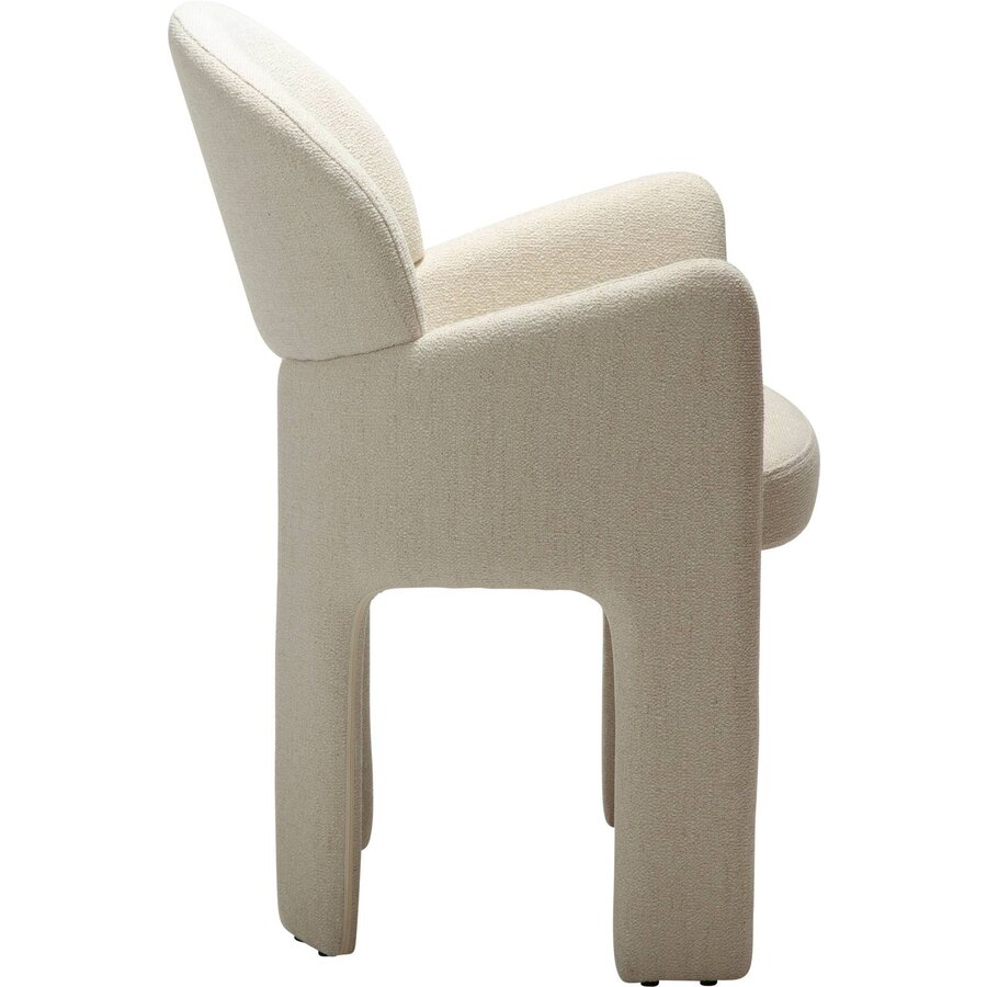 Aole Beige Bouclé Eetkamerstoel Aole Beige Bouclé Eetkamerstoel