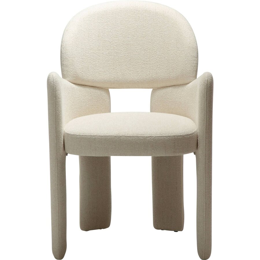 Aole Beige Bouclé Eetkamerstoel Aole Beige Bouclé Eetkamerstoel