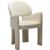 Aole Beige Bouclé Eetkamerstoel