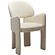 Aole Beige Bouclé Eetkamerstoel