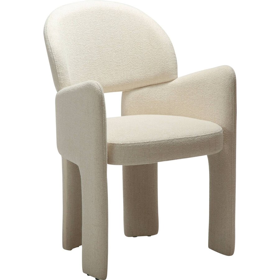 Aole Beige Bouclé Eetkamerstoel Aole Beige Bouclé Eetkamerstoel