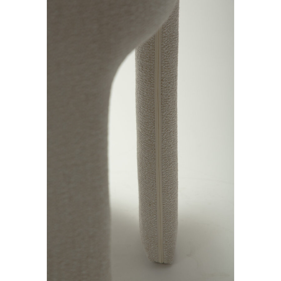 Aole Beige Bouclé Eetkamerstoel Aole Beige Bouclé Eetkamerstoel