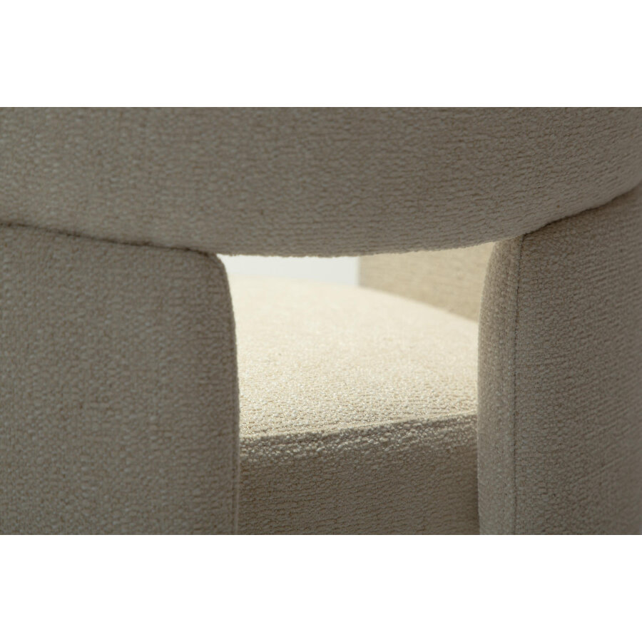 Aole Beige Bouclé Eetkamerstoel Aole Beige Bouclé Eetkamerstoel