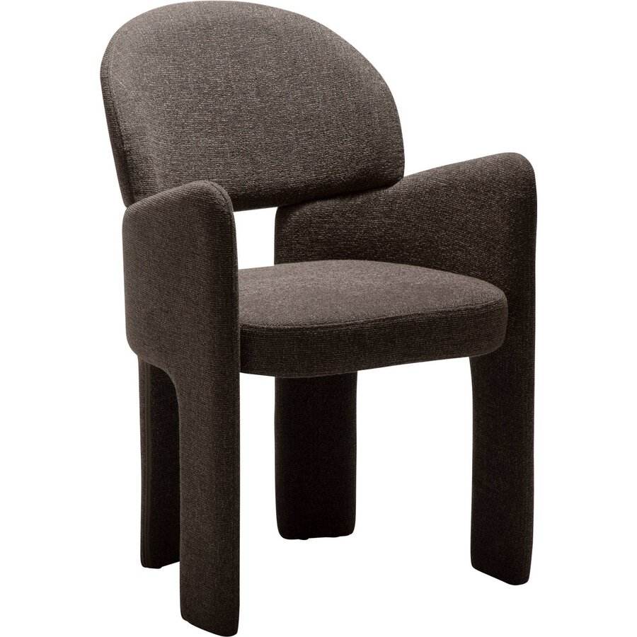 Aole Bruin Bouclé Eetkamerstoel