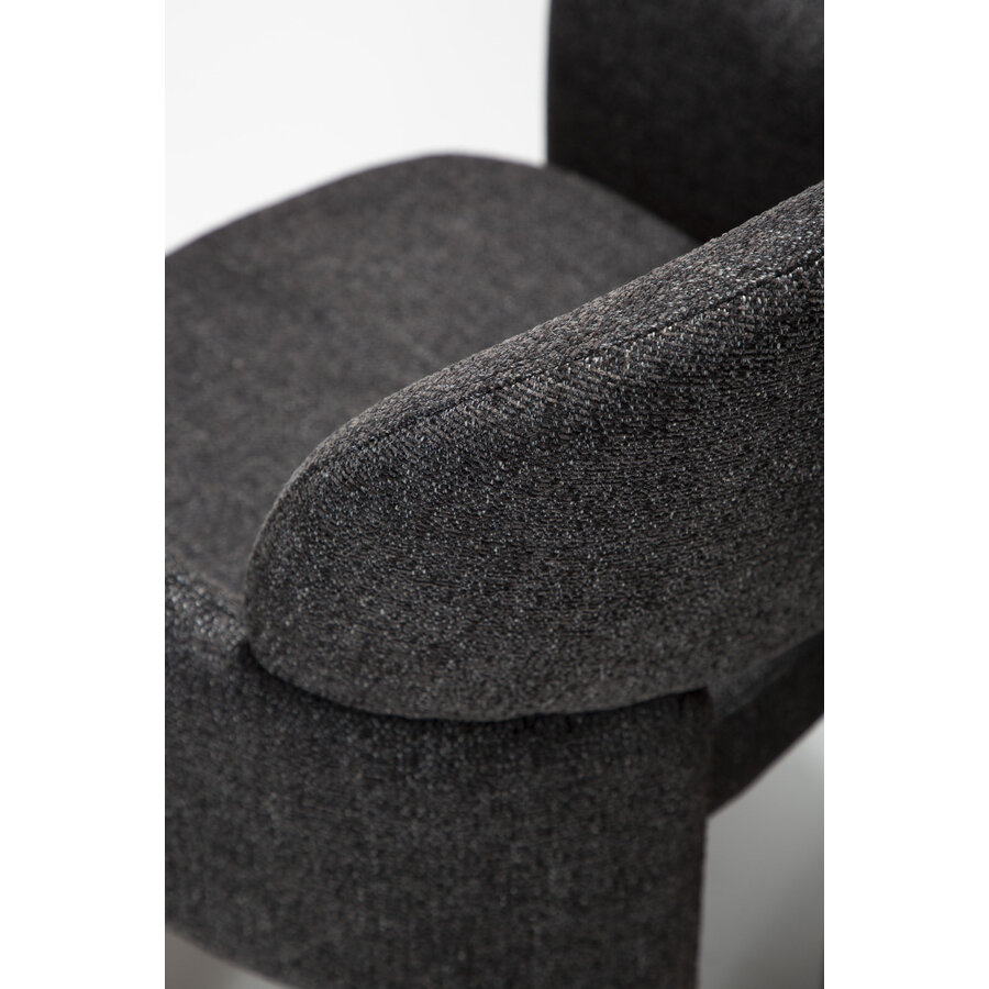 Aole Zwart Bouclé Eetkamerstoel Aole Zwart Bouclé Eetkamerstoel