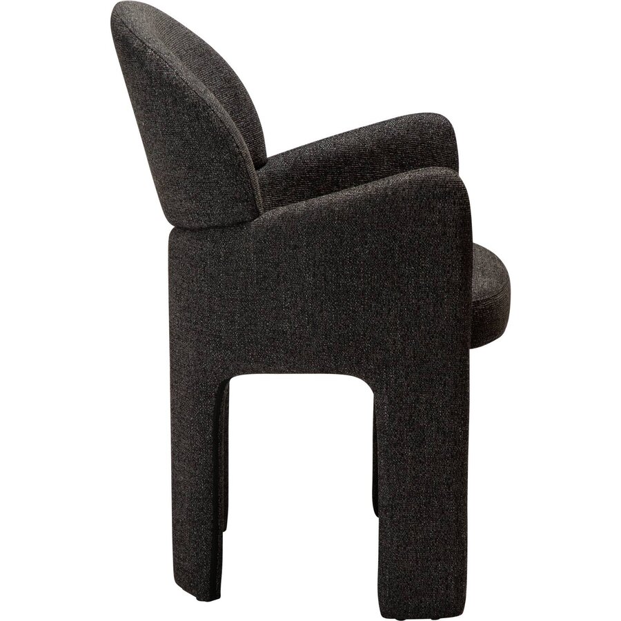 Aole Zwart Bouclé Eetkamerstoel Aole Zwart Bouclé Eetkamerstoel