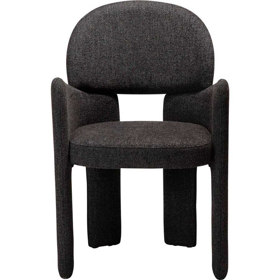 Aole Zwart Bouclé Eetkamerstoel Aole Zwart Bouclé Eetkamerstoel