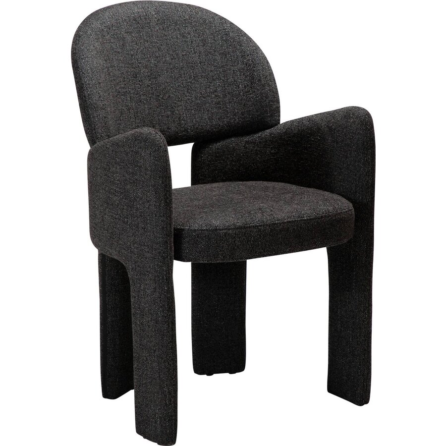 Aole Zwart Bouclé Eetkamerstoel Aole Zwart Bouclé Eetkamerstoel