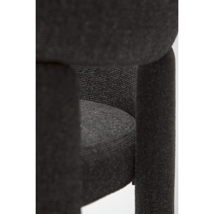 Aole Zwart Bouclé Eetkamerstoel Aole Zwart Bouclé Eetkamerstoel