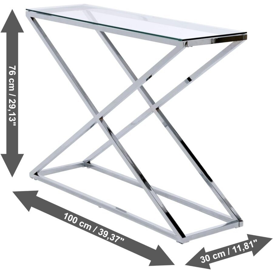 Xtra Glas / Chroom Sidetable