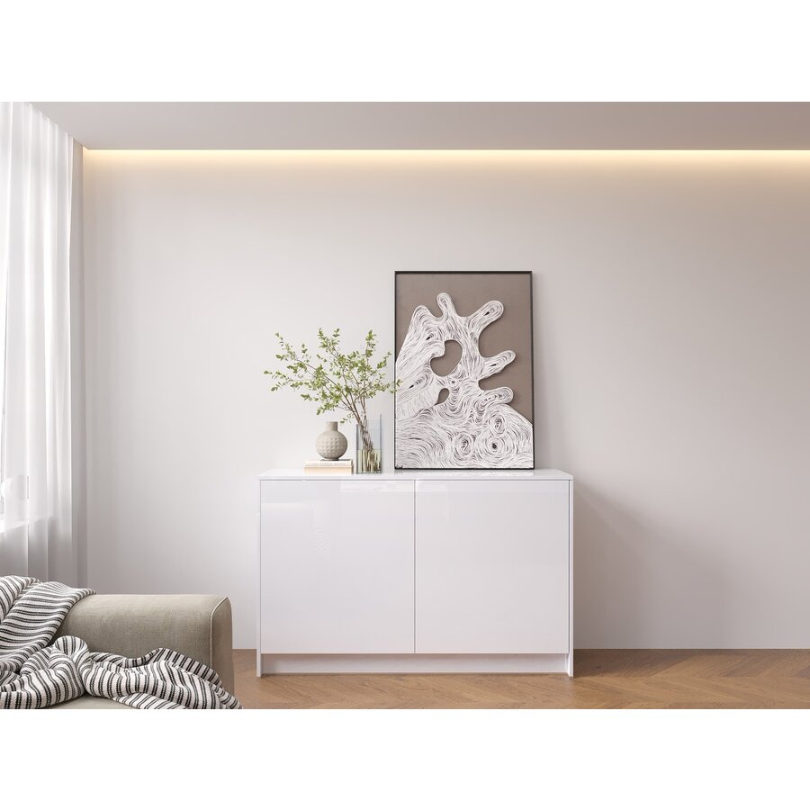 Elva Hoogglans Alpine Wit 123 cm Dressoir Elva Hoogglans Alpine Wit 123 cm Dressoir