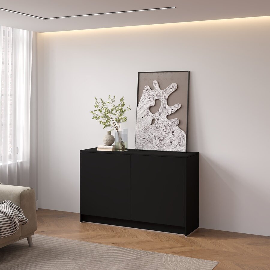 Elva Turin 123 cm Dressoir Zwart Elva Turin 123 cm Dressoir Zwart