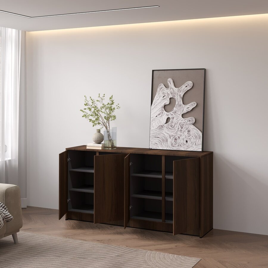 Elva Trentino Walnoot Dressoir 163 cm