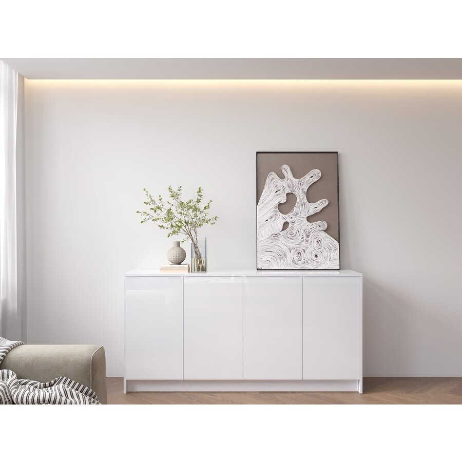 Elva Hoogglans Alpine Wit 163 cm Dressoir Elva Hoogglans Alpine Wit 163 cm Dressoir