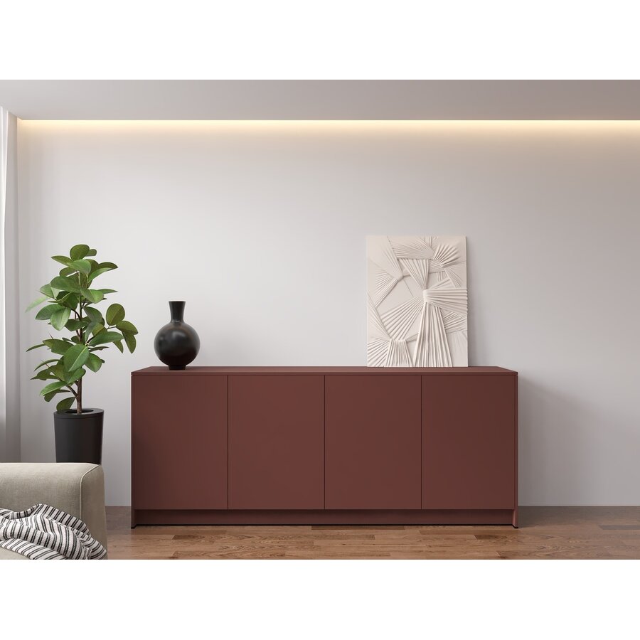 Elva Pastell Oxydrood Dressoir 203 cm Elva Pastell Oxydrood Dressoir 203 cm