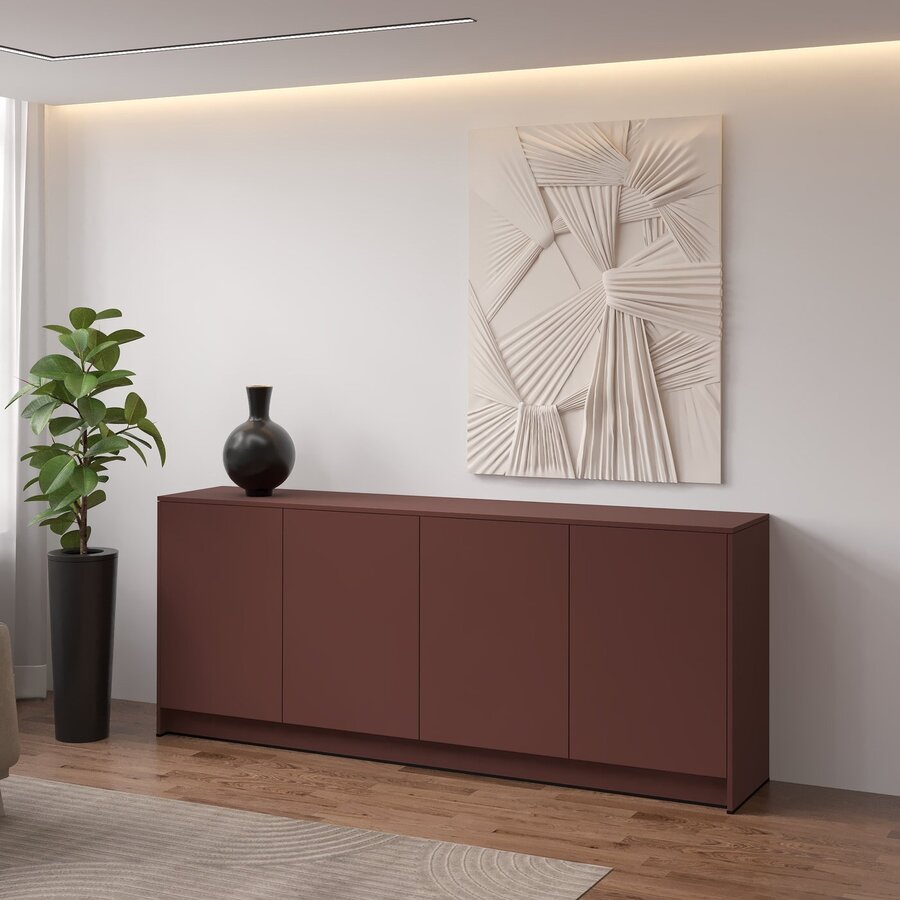 Elva Pastell Oxydrood Dressoir 203 cm Elva Pastell Oxydrood Dressoir 203 cm