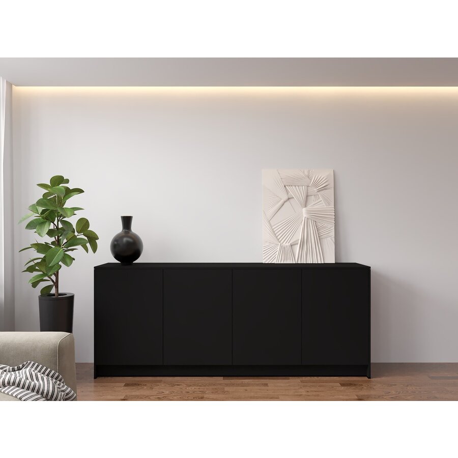 Elva Turin 203 cm Dressoir Zwart Elva Turin 203 cm Dressoir Zwart
