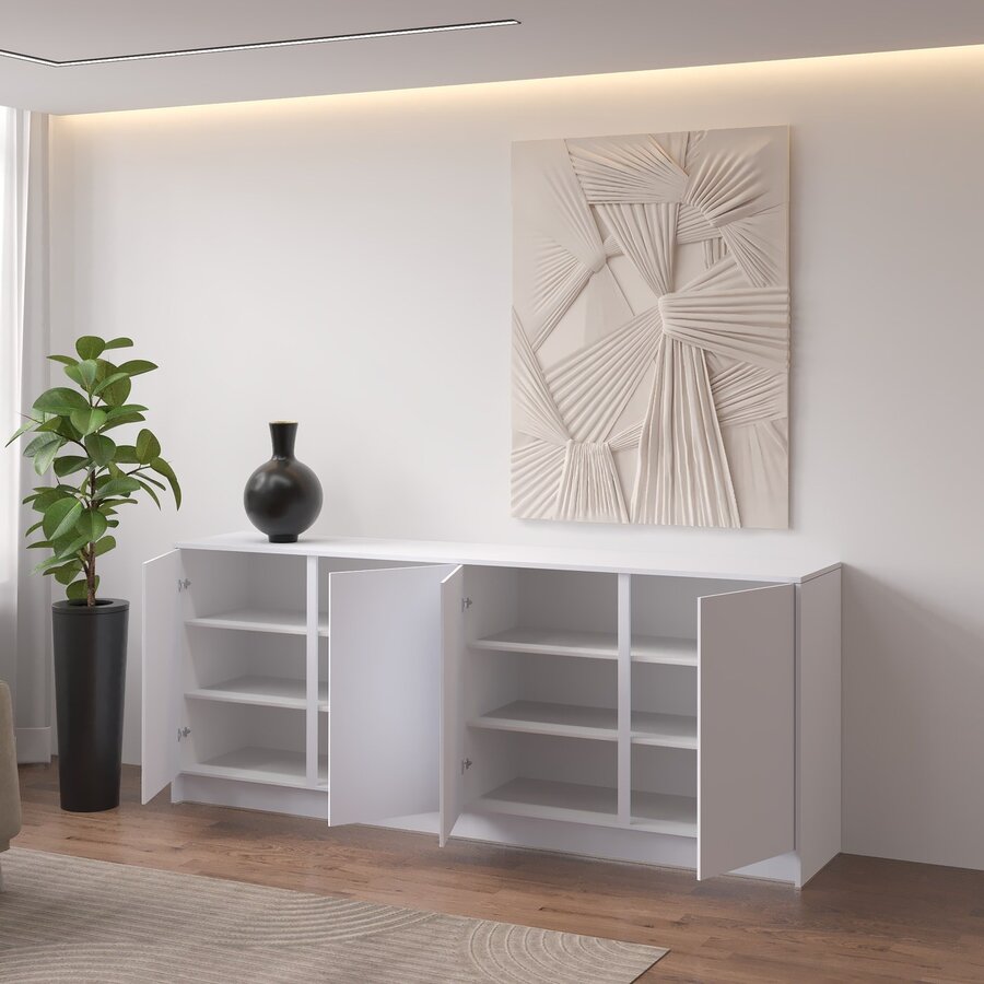 Elva Alpine Wit 203 cm Dressoir Elva Alpine Wit 203 cm Dressoir