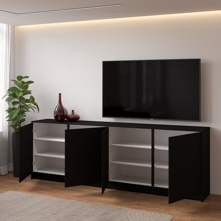 Elva Turin 243 cm Dressoir Zwart Elva Turin 243 cm Dressoir Zwart