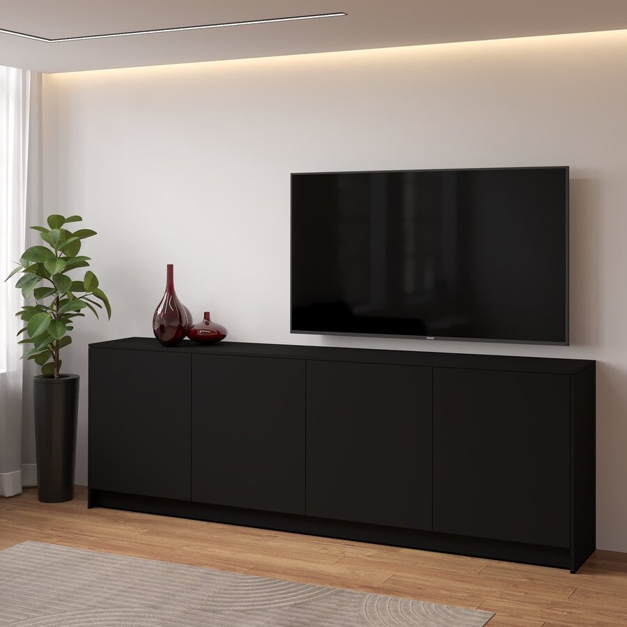 Elva Turin 243 cm Dressoir Zwart Elva Turin 243 cm Dressoir Zwart