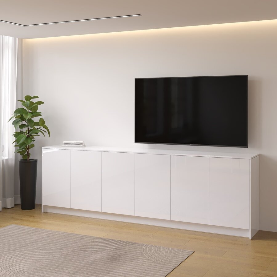 Elva Hoogglans Alpine Wit 273 cm Dressoir Elva Hoogglans Alpine Wit 273 cm Dressoir