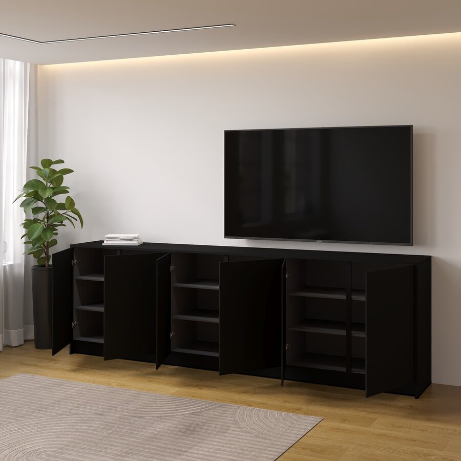 Elva Turin 273 cm Dressoir Zwart Elva Turin 273 cm Dressoir Zwart