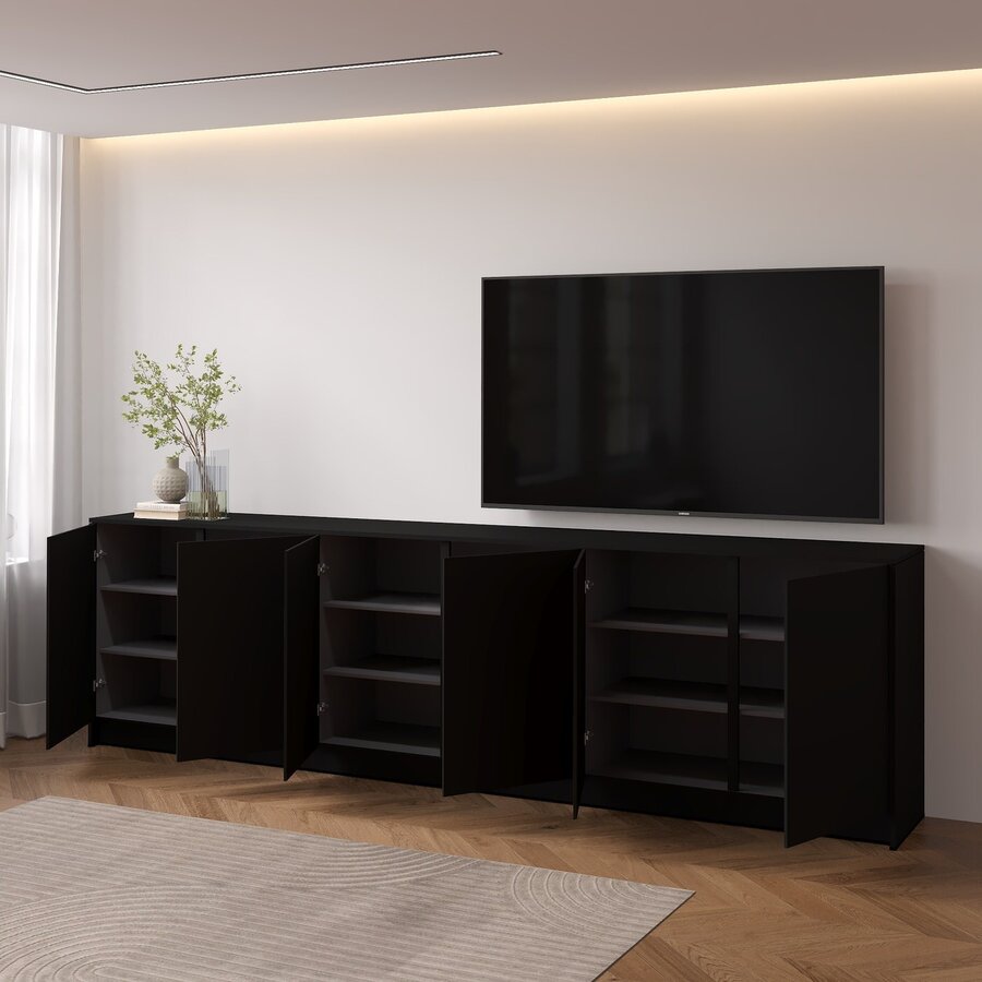 Elva Turin 303 cm Dressoir Zwart Elva Turin 303 cm Dressoir Zwart