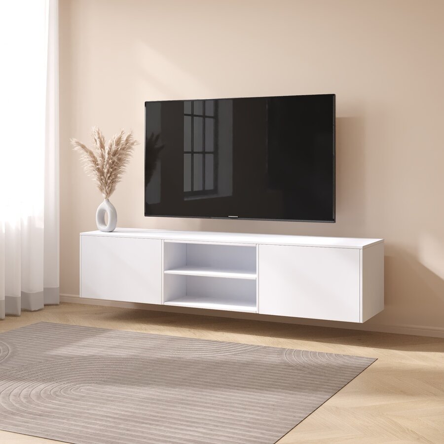 Frame 183 cm TV Wandmeubel Hoogglans Wit Frame 183 cm TV Wandmeubel Hoogglans Wit