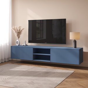 Artego Design Frame 223 cm TV Wandmeubel Turin Rookblauw